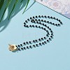 Faceted Rondelle Glass Beaded Necklaces NJEW-JN03287-5