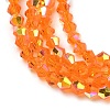 Electroplate Transparent Glass Beads Strands EGLA-K015-18H-3