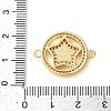 Rack Plating Brass Micro Pave Clear Cubic Zirconia Ring with Star Links Connector Charms KK-K385-086G-4