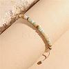 Natural Flower Amazonite Heishi Beaded Braided Bracelets LS-SA4116-9-1