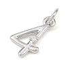 Brass Micro Pave Clear Cubic Zirconia Charms KK-P339-27P-04-2