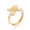 Flower Brass Adjustable Rings Setting KK-T079-20G-1