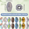 80Pcs 8 Colors Electroplate Transparent Glass Beads EGLA-SC0001-71-2