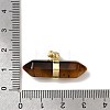 Natural Tiger Eye Double Terminal Pointed Pendants G-NH0001-15G-08-3