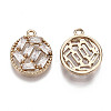 Brass Micro Pave Cubic Zirconia Pendants KK-R111-072-2