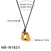 304 Stainless Steel Geometric Pendant Black Cord Necklaces FS-WG6204F-05-1