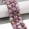 Natural Lepidolite/Purple Mica Stone Beads Strands G-G160-A01-01-2