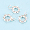 Sparkling 925 Sterling Silver Micro Pave Cubic Zirconia Circle Charms STER-T009-19S-1