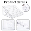 7-layer Rectangle Plastic Badge Organizer Display Risers LS-ODIS-WH0079-097-3