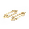 Eco-Friendly Rack Plating Brass Micro Pave Clear Cubic Zirconia Connector Charms KK-F845-04G-3
