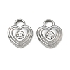 304 Stainless Steel Micro Pave Clear Cubic Zirconia Charms SA-CBA1CA2-08P-1