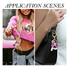 Alloy Resin Heart Keychains KEYC-TADJ0002-01G-P-7