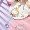 Brass Elf Moon Pendant Decoration HJEW-TA00226-2