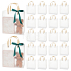 Transparent Frosted PVC Plastic Gift Tote Bags with Green Ribbon LS-ABAG-WH0048-68A-1