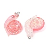 Transparent & Opaque Resin Pendants RESI-P048-02B-P-2