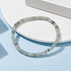 Natural White Labradorite Rondelle Beaded Stretch Bracelets BJEW-JB09980-04-2