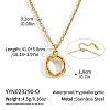 304 Stainless Steel Bamboo Initial Pendant Necklaces for Men Women WM4386-12-1