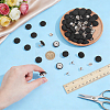 48Sets Flat Round Polyester Covered Aluminum Buttons DIY-NB0016-27-3