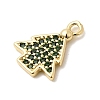 Christmas Brass Micro Pave Cubic Zirconia Charms KK-L258-04G-C01-2