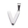 Non-Tarnish 304 Stainless Steel Letter Pendants STAS-H127-V-P-2