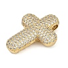 Brass Micro Pave Clear Cubic Zirconia Beads KK-S392-01G-2