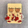 Transparent Acrylic Wood Dangle Stud Earrings FS-WG0124A-01-1