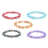 8mm Faceted Round Transparent Baking Painted Glass Beaded Stretch Bracelets for Women BJEW-JB10732-1