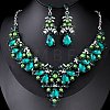 Alloy Rhinestone Pendant Necklaces & Stud Earring Sets for Women WGBFD89-02-1