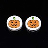 Halloween Printed Natural Wood Beads WOOD-T021-91-2