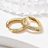Brass Micro Pave Clear Cubic Zirconia Huggie Hoop Earrings EJEW-A058-26G-1