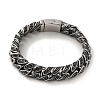 304 Stainless Steel Cuban Link Chain Bracelets for Women Men BJEW-Q341-06A-AS-1