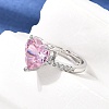Brass Pave Cubic Zirconia Cuff Open Rings CU-CBA5C10-20P-3