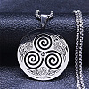 Stainless Steel Triskele Triskelion Pendant Necklace for Men OD7833-2-1