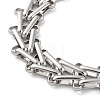 304 Stainless Steel Triangle Link Chain Bracelets for Women BJEW-G712-10P-2