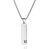 304 Stainless Steel Rectangle with Letter Pendant Box Chain Necklaces FS-WGD7C78-13-1