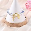 201 Stainless Steel & Brass Charm Bracelets BJEW-JB13966-1