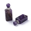 Faceted Natural Amethyst Openable Perfume Bottle Pendants G-P435-C-02P-2