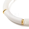Two Tone Acrylic Curved Tube Beaded Stretch Bracelet BJEW-JB07971-01-5