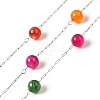 304 Stainless Steel Cable Chains with Dyed Shell Beads STAS-B067-04B-04-1