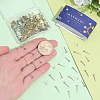 200Pcs 2 Colors 304 Stainless Steel Flat Round Blank Peg Stud Earring Findings STAS-SC0021-52-3