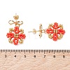 Glass Seed Beads Dangle Stud Earrings EJEW-MZ00702-01-3