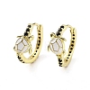 Brass Micro Pave Cubic Zirconia Hoop Earrings EJEW-C136-01B-02-4