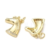 Brass Micro Pave Clear Cubic Zirconia Pendants KK-F930-14G-2