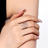 925 Sterling Silver Micro Pave Cubic Zirconia Rings for Women RJEW-A051-01P-2