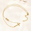 Religion 304 Stainless Steel Infinity Cross Link Chain Necklaces NJEW-H093-06G-1