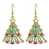 Christmas Glass & Alloy Dangle Earrings EJEW-JE07527-3