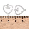Brass Micro Pave Clear Cubic Zirconia Connector Charms CU-CBA7BFE-03G-P-3
