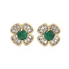 Brass Micro Pave Clear Cubic Zirconia Stud Earrings EJEW-G415-02E-G-1
