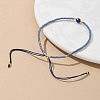 Adjustable Natural Lapis Lazuli Braided Bead Bracelets BJEW-F391-A10-1