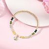 Clover Brass Charm Bracelets BJEW-JB13636-1